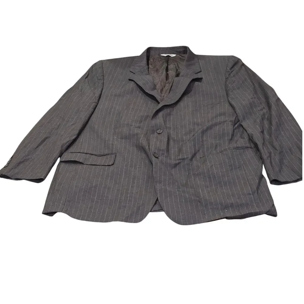Joseph & Feiss International 100% Wool Charcoal Pinstripe Suit Jacket Blazer